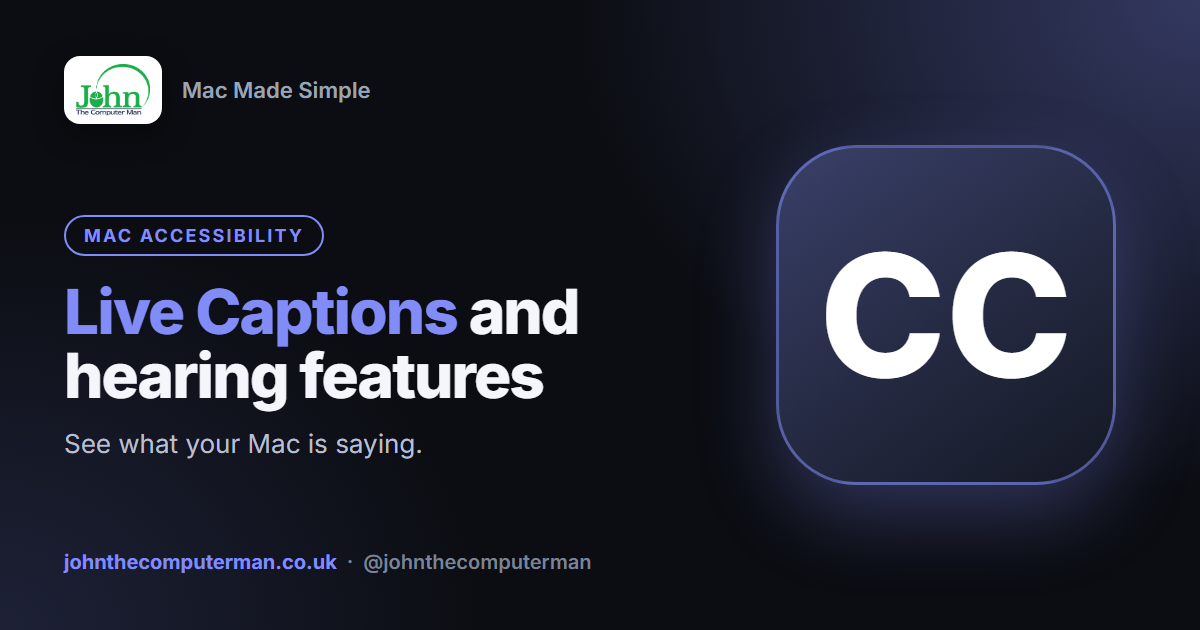 Live Captions and Hearing Accessibility on a Mac