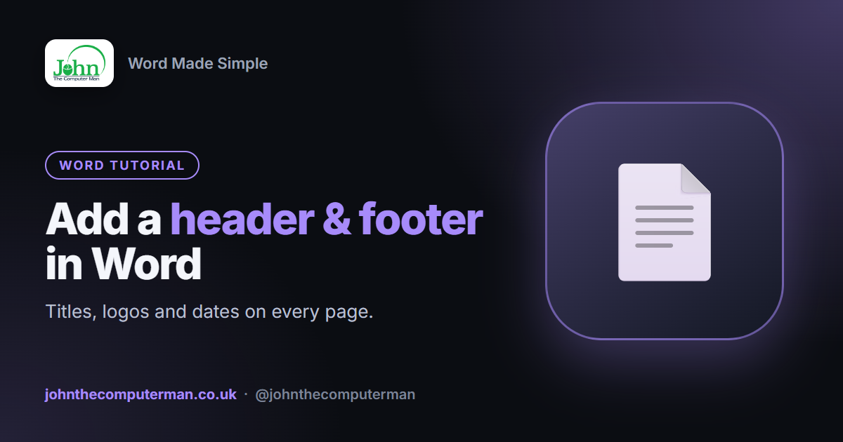 How to Add a Header and Footer in Word