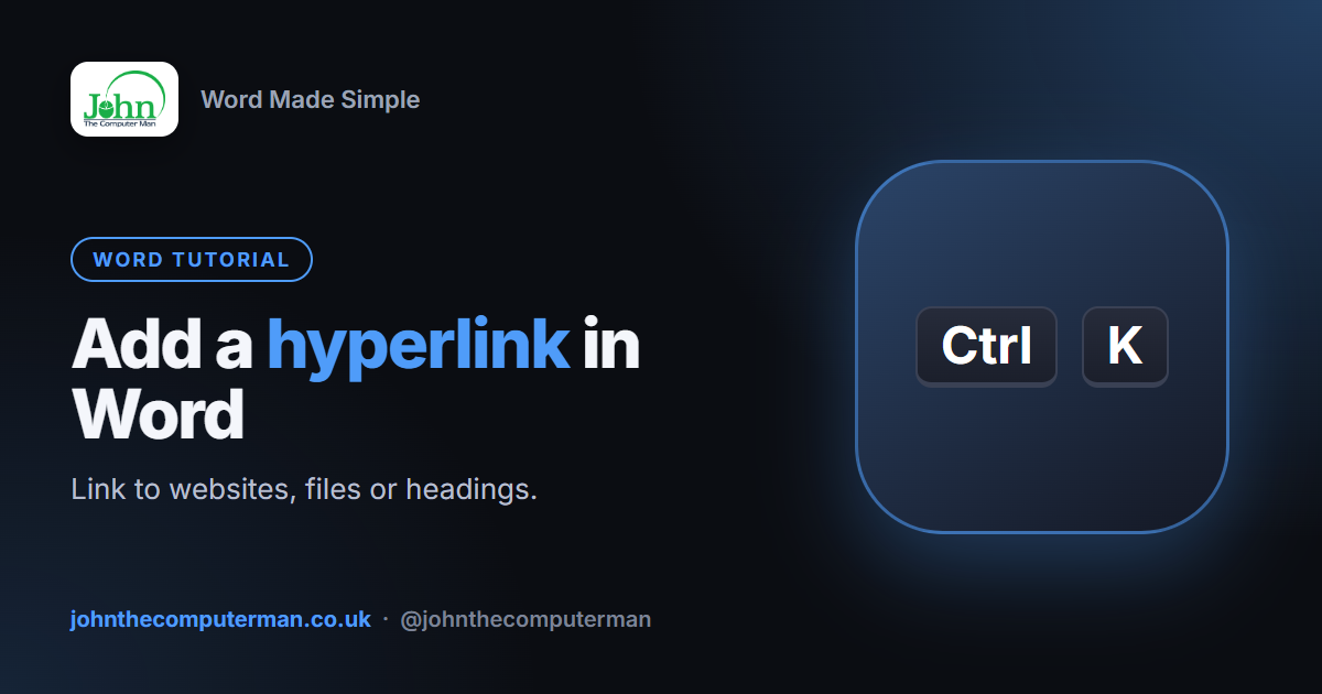 How to Add a Hyperlink in Word