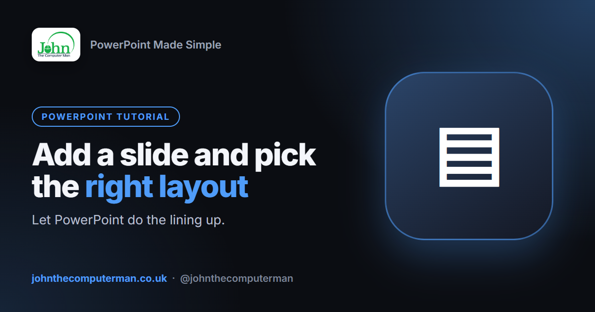 How to Add a New Slide and Change the Layout in PowerPoint