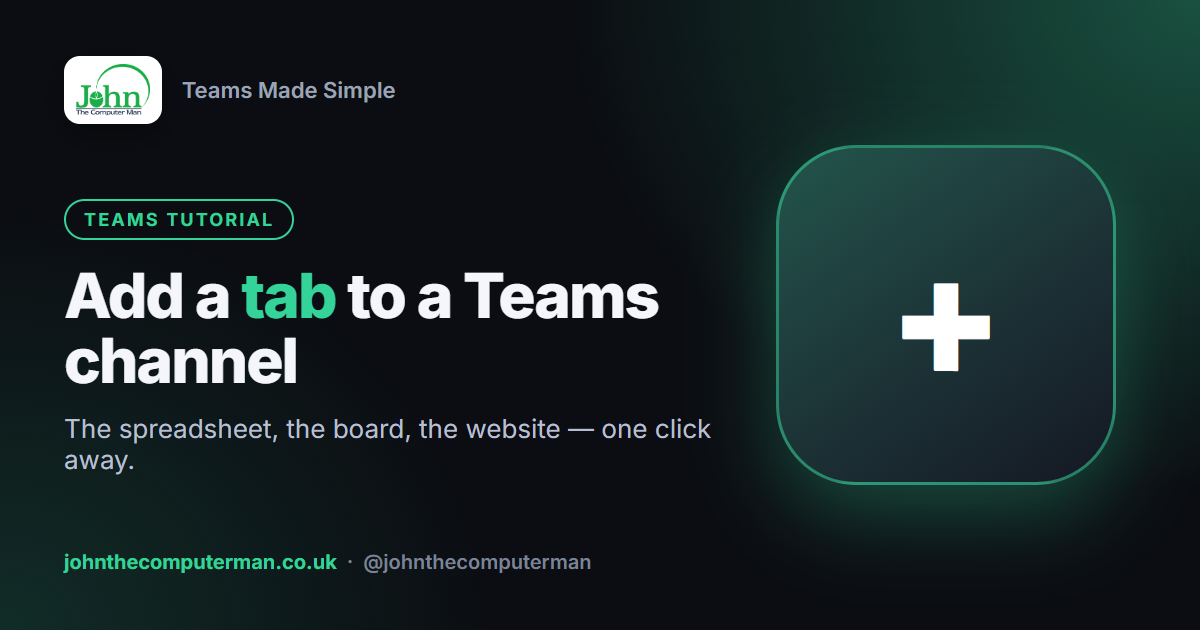 How to Add a Tab or App to a Channel in Teams