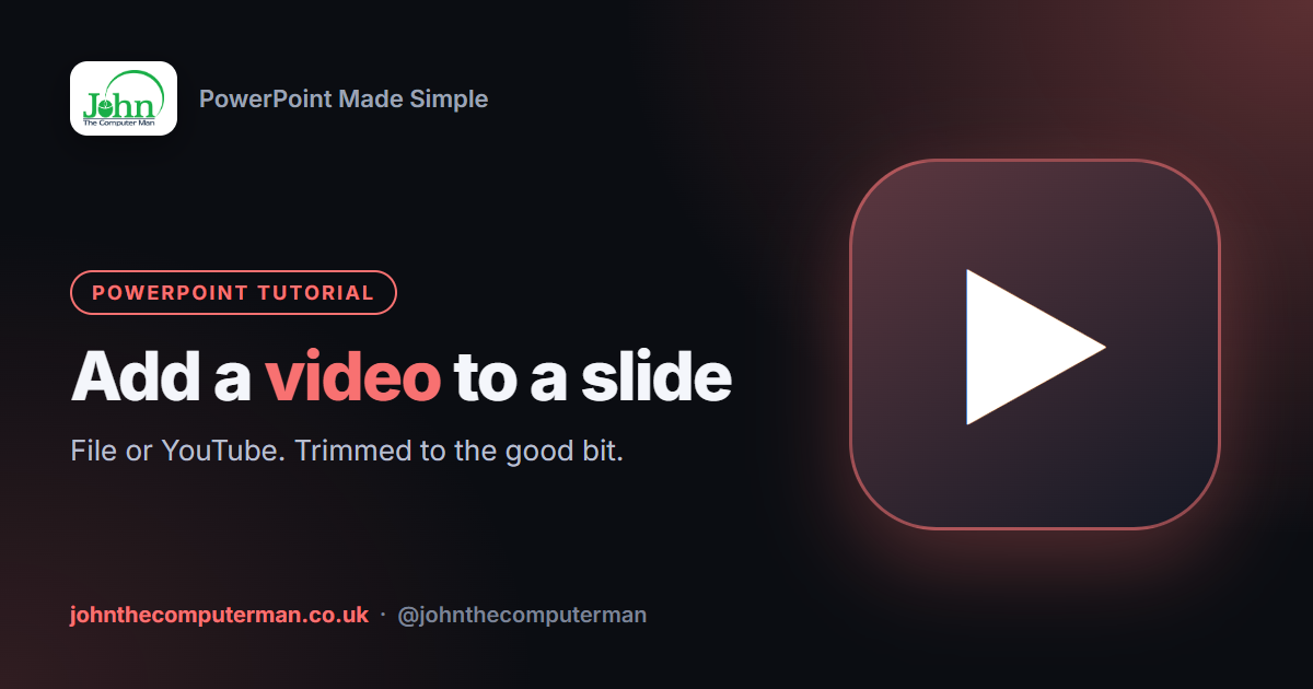 How to Add a Video to PowerPoint (YouTube or Your Own File)