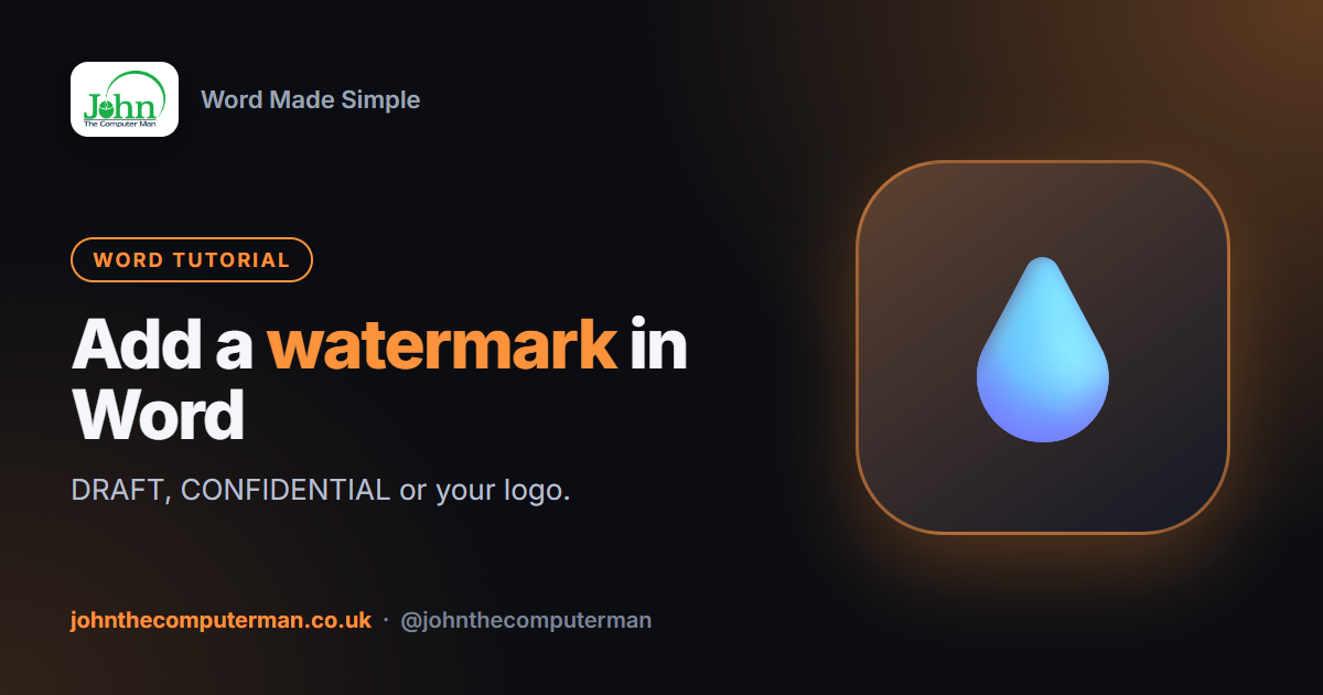 How to Add a Watermark in Word (Text or Logo)