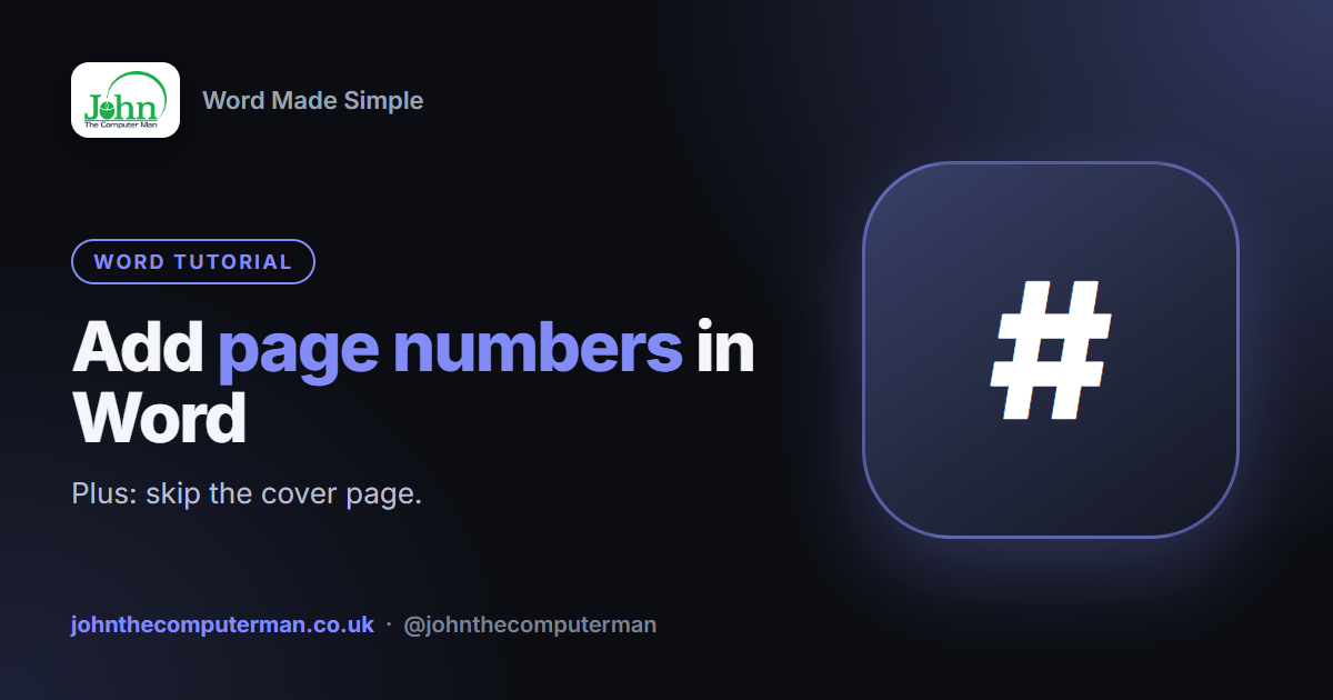How to Add Page Numbers in Word (and Skip the First Page)