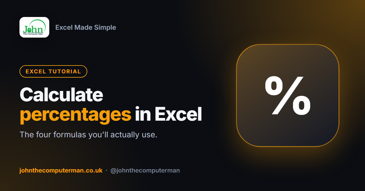 How to Calculate Percentages in Excel (4 Formulas You'll Actually Use)