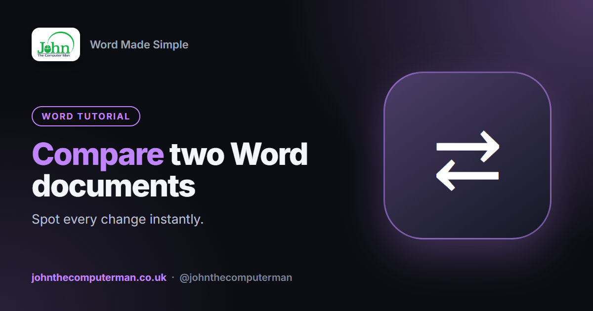 How to Compare Two Documents in Word
