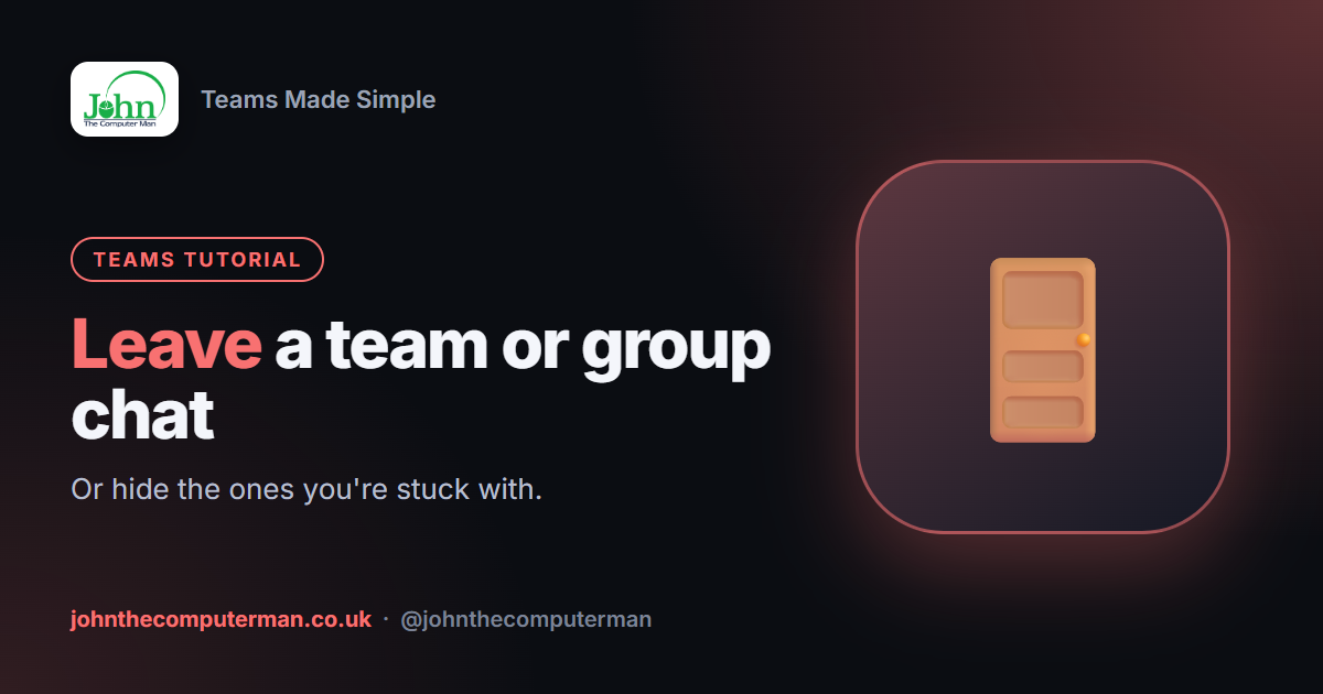 How to Leave a Team or Group Chat in Teams (and Hide Ones You Can't Leave)