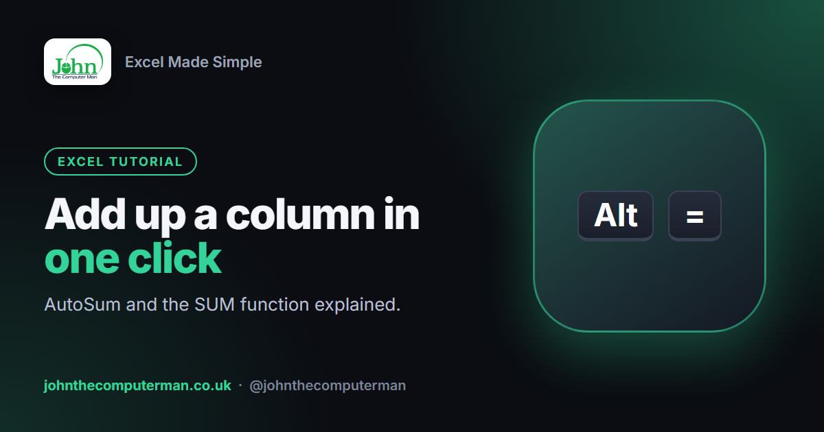 How to Add Up a Column in Excel (AutoSum and SUM Explained)