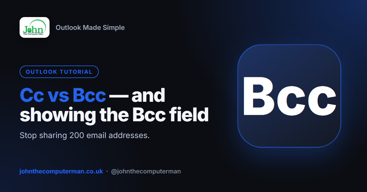 How to Use Cc and Bcc in Outlook (and Show the Bcc Field)