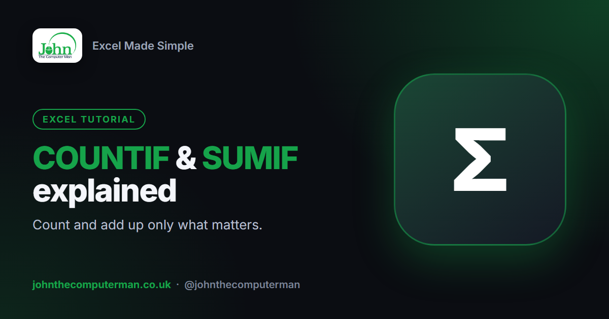 How to Use COUNTIF and SUMIF in Excel (Simple Guide)