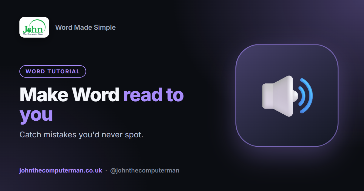 How to Use Read Aloud in Word (Make Word Read to You)