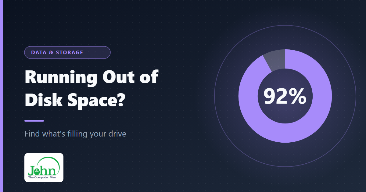 Illustration of a storage usage ring that is 92 percent full