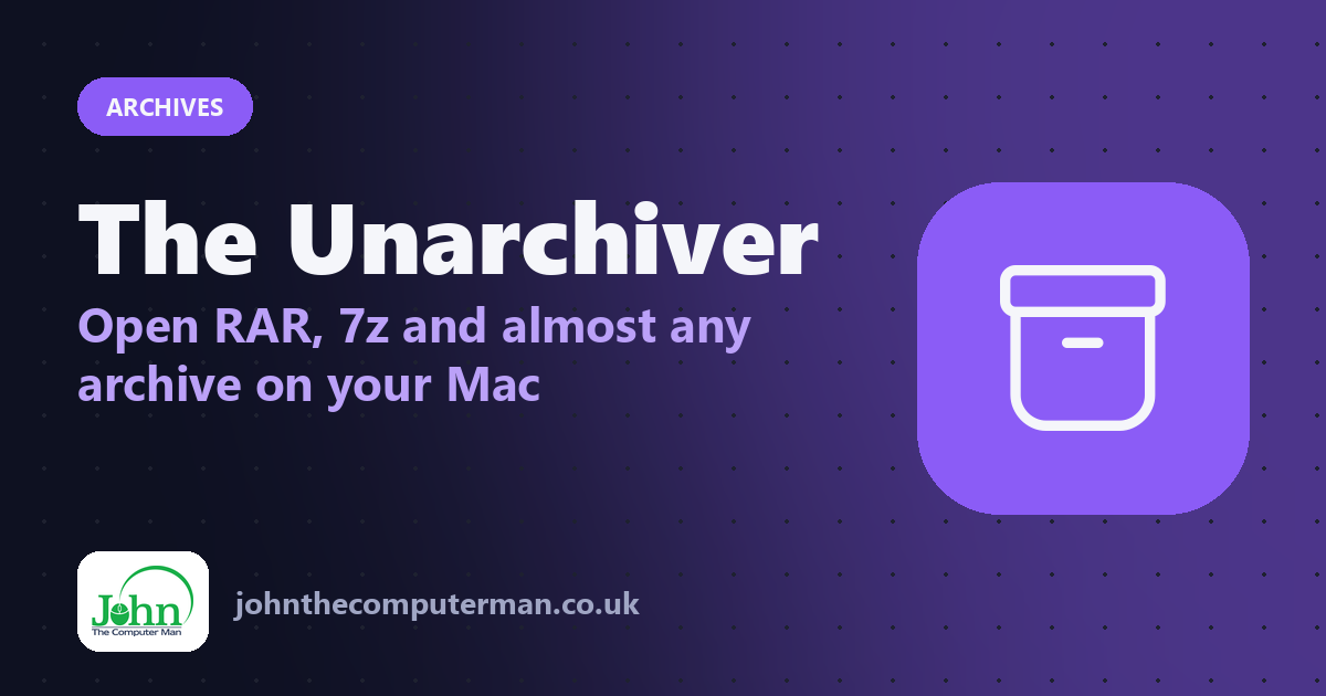 The Unarchiver: Open RAR, 7z and almost any archive on your Mac