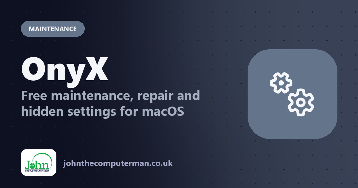 OnyX: Free maintenance, repair and hidden settings for macOS