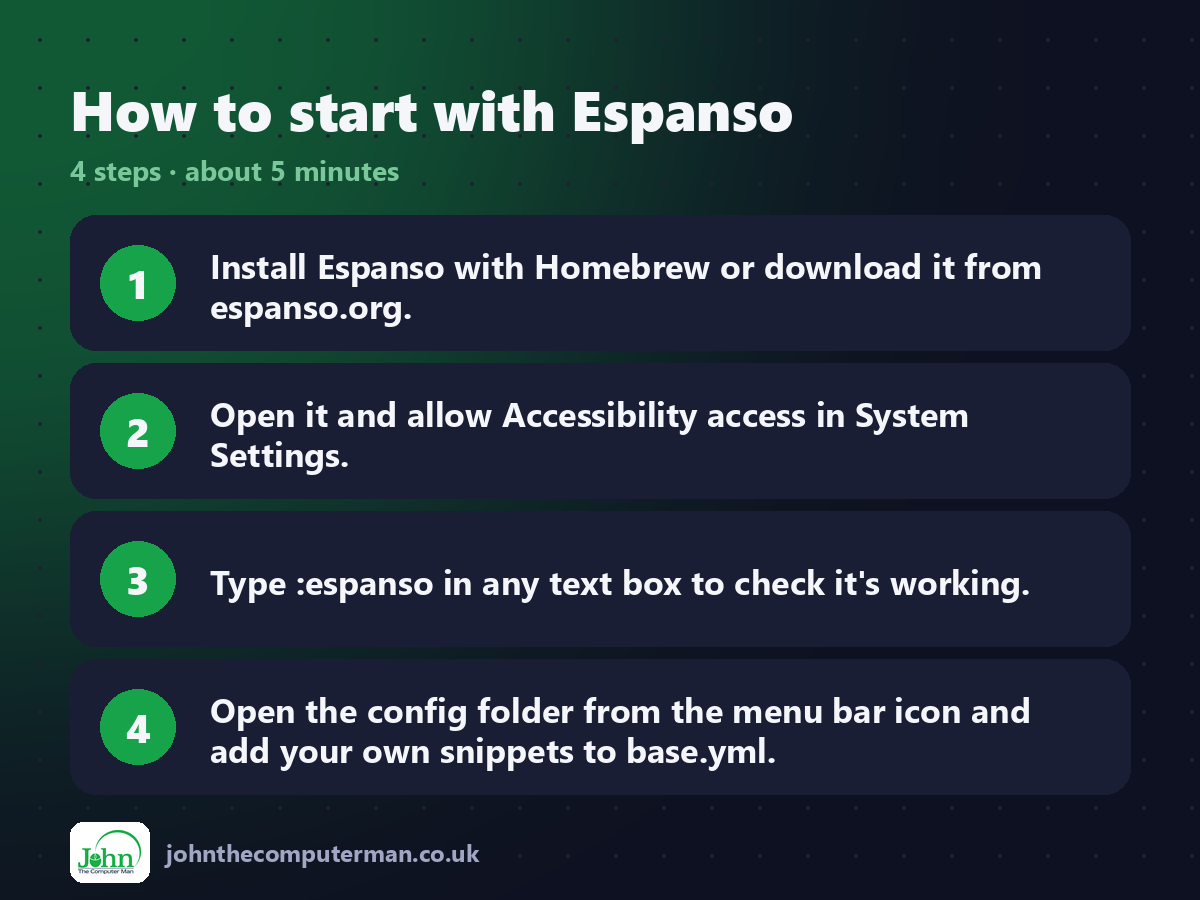 Four steps to get started with Espanso