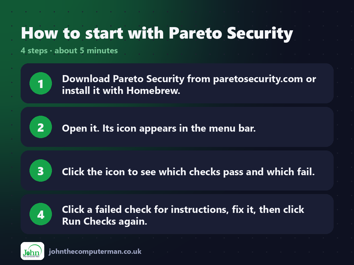 Four steps to get started with Pareto Security