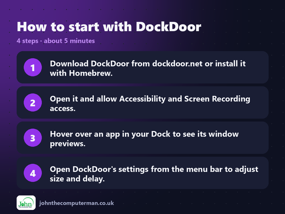 Four steps to get started with DockDoor