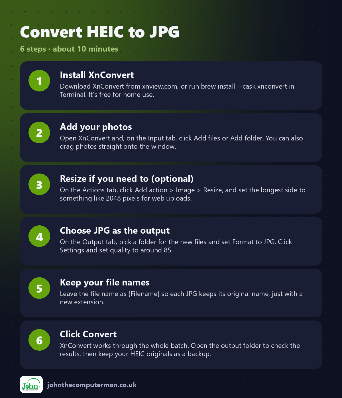 6 steps: Convert HEIC to JPG