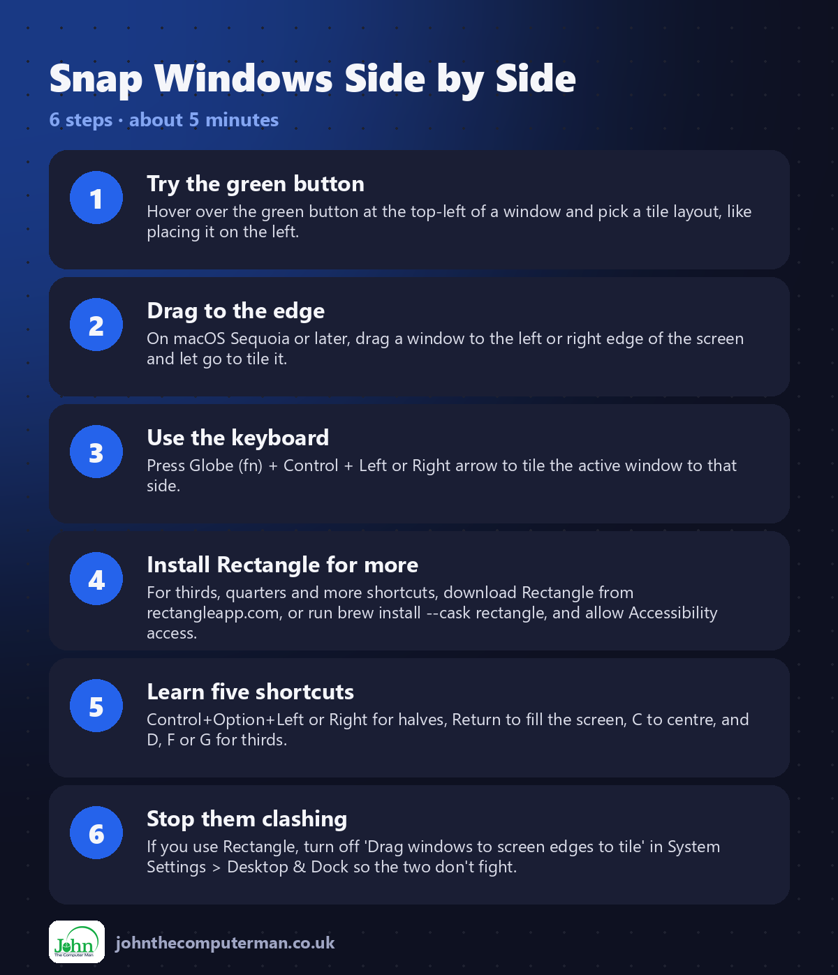 6 steps: Snap Windows Side by Side