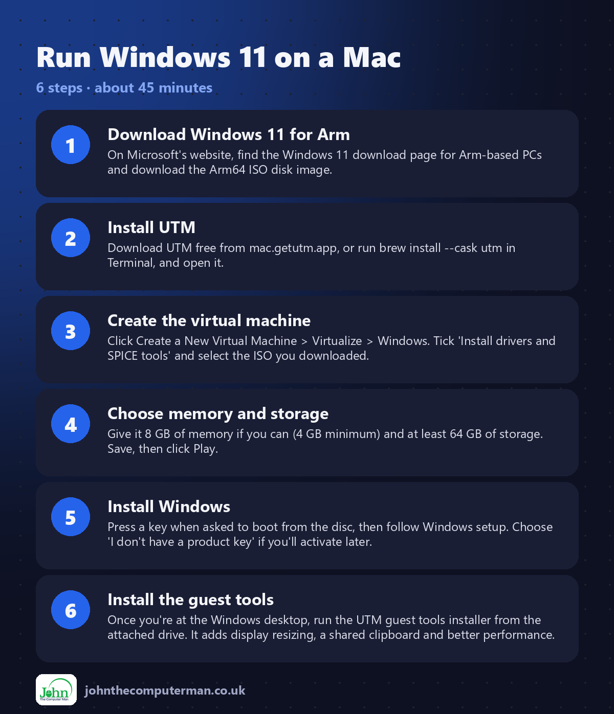 6 steps: Run Windows 11 on a Mac