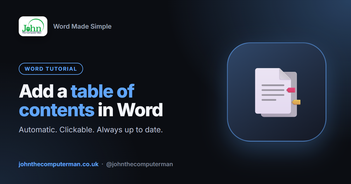 How to Add a Table of Contents in Word (That Updates Itself)