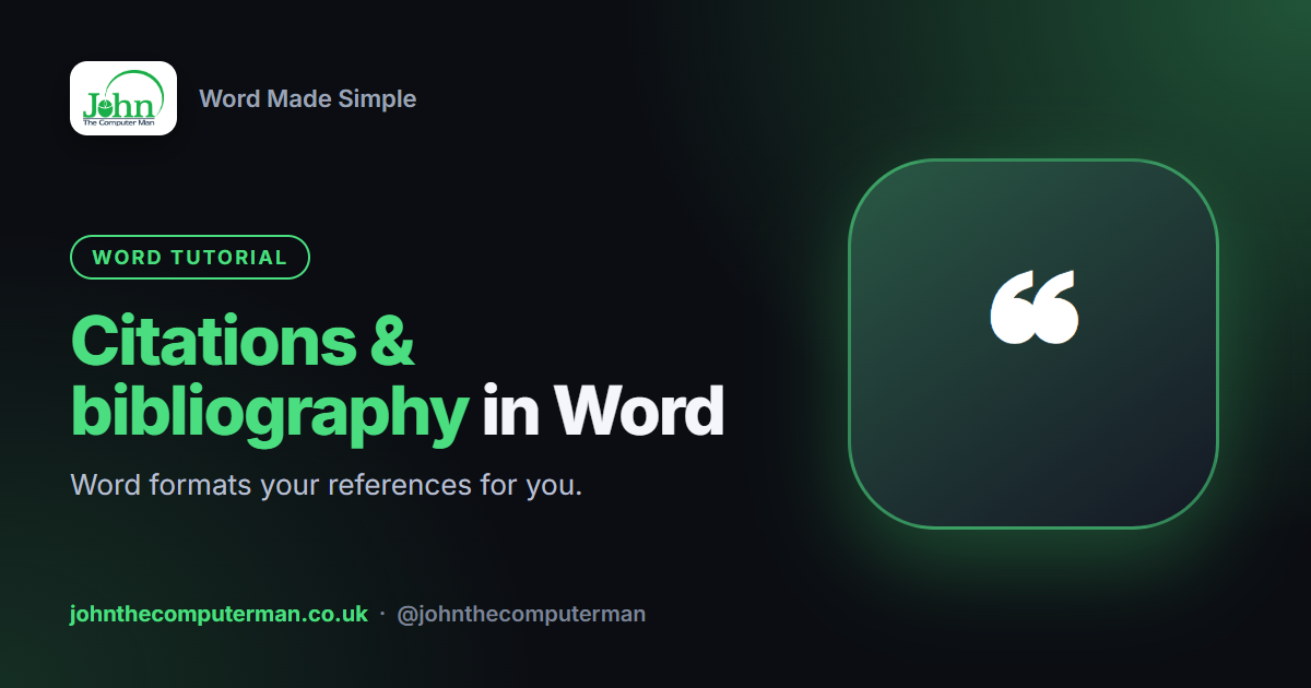 How to Add Citations and a Bibliography in Word