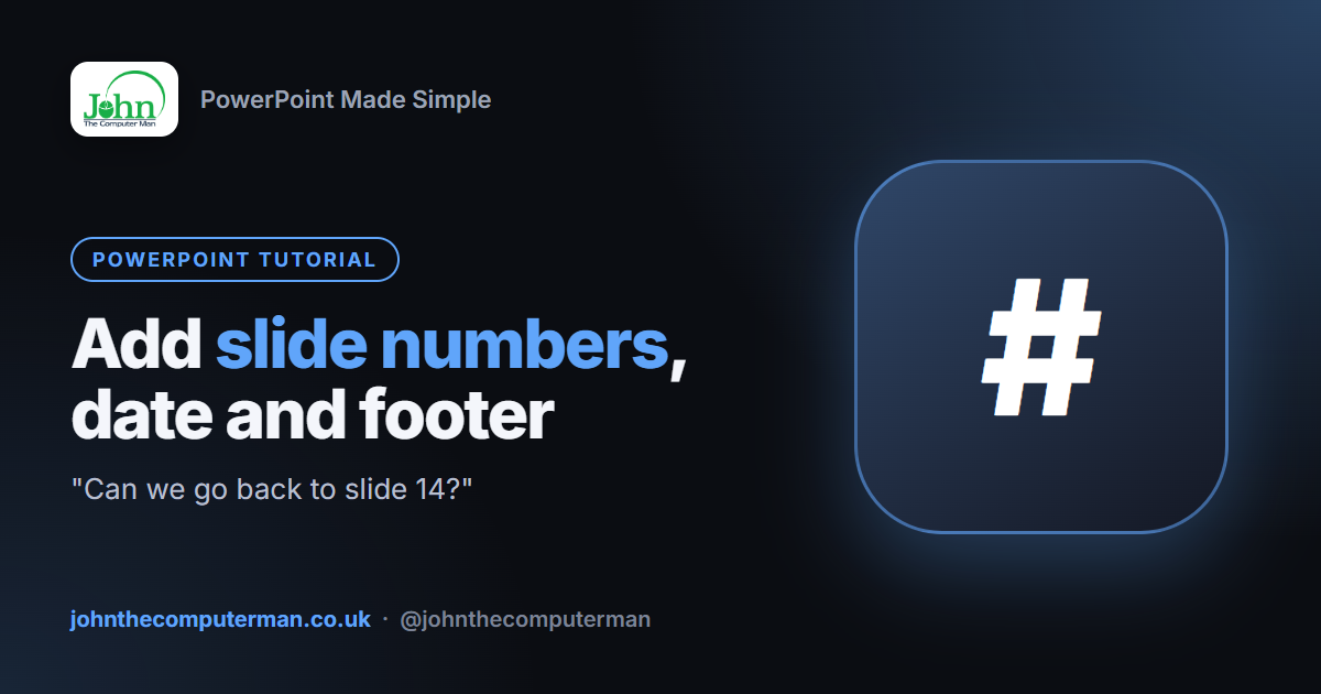 How to Add Slide Numbers, the Date and a Footer in PowerPoint