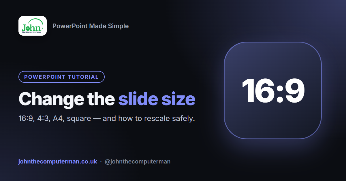 How to Change the Slide Size in PowerPoint (16:9, 4:3, A4 and Custom)