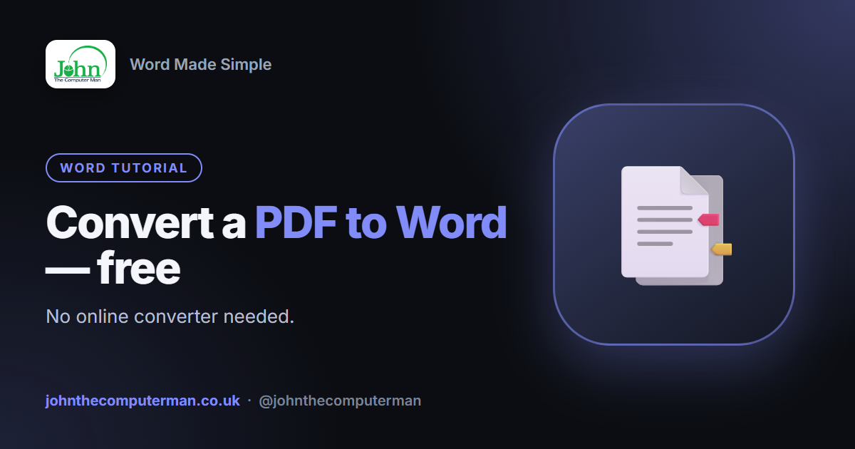 How to Convert a PDF to Word for Free (No Website Needed)