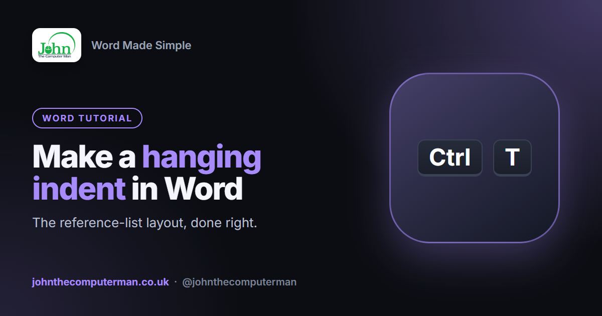 How to Create a Hanging Indent in Word