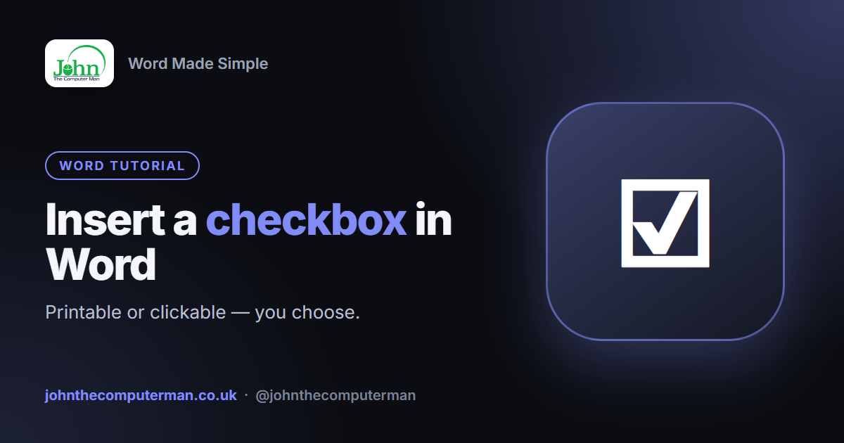 How to Insert a Checkbox in Word (Printable or Clickable)
