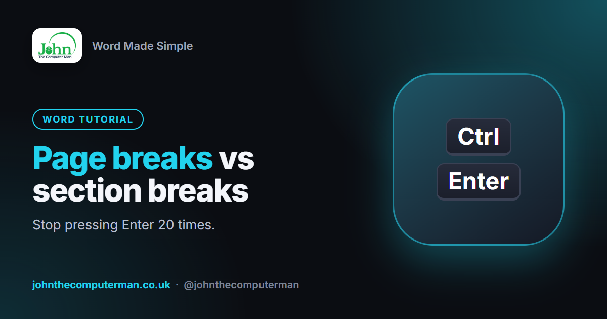 How to Insert a Page Break in Word (and When to Use a Section Break)