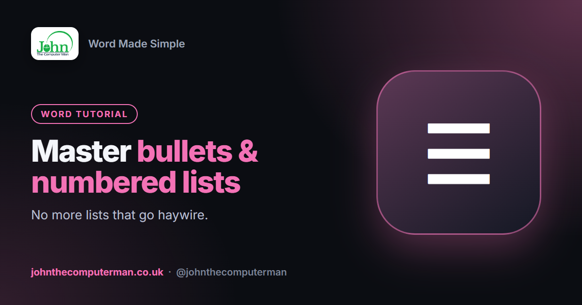 How to Make Bullet Points and Numbered Lists in Word