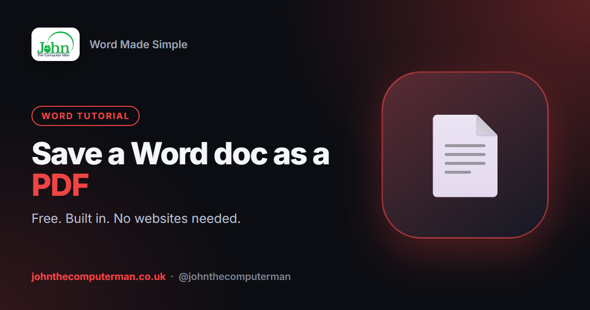 How to Save a Word Document as a PDF (Free, Built In)