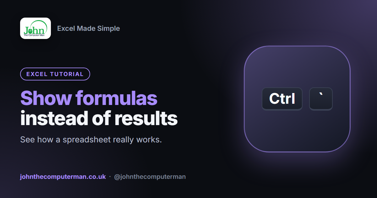 How to Show Formulas in Excel Instead of Results
