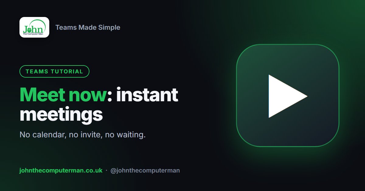 How to Start an Instant Meeting in Teams (Meet Now)