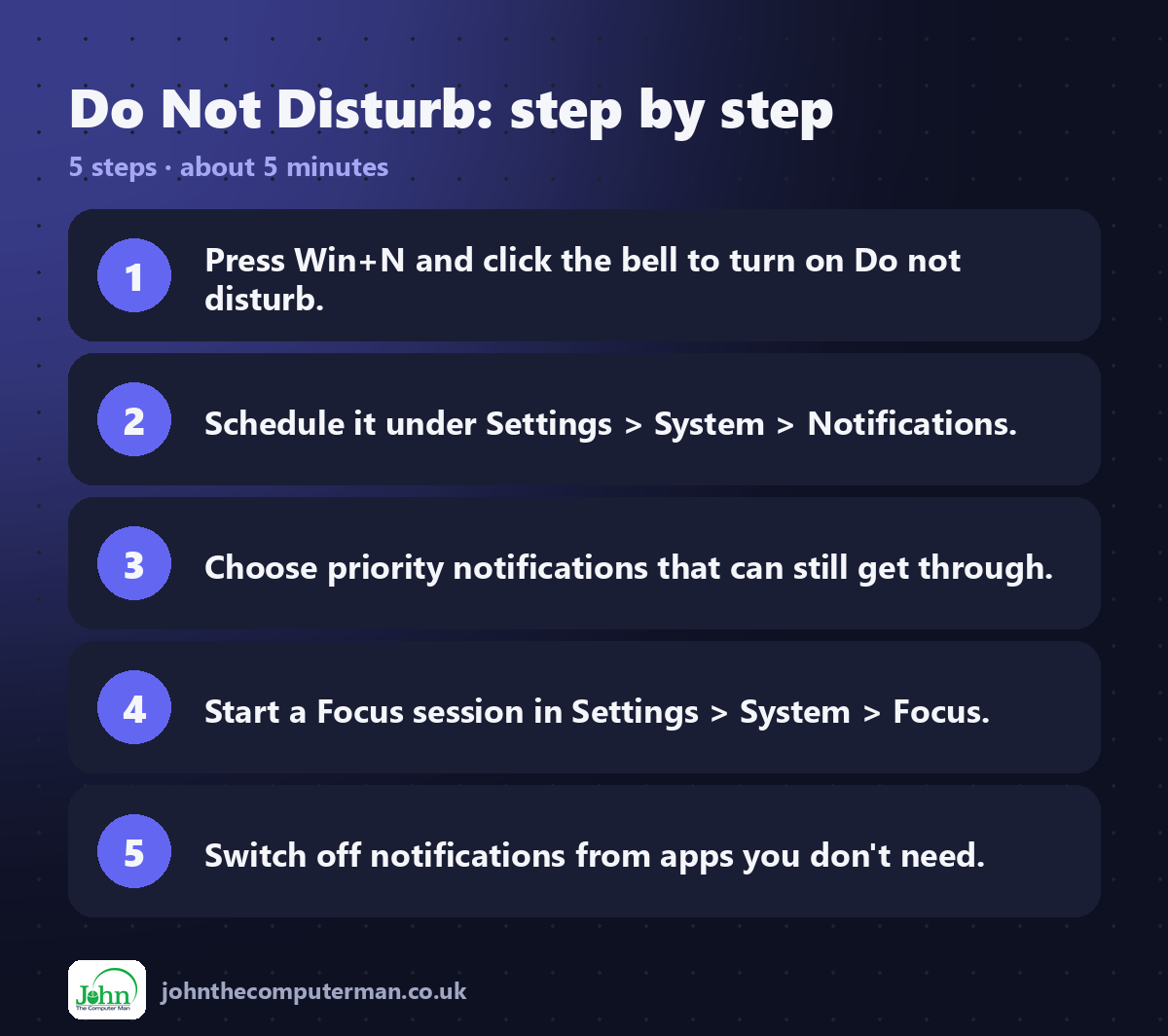Do Not Disturb step by step: 5 steps