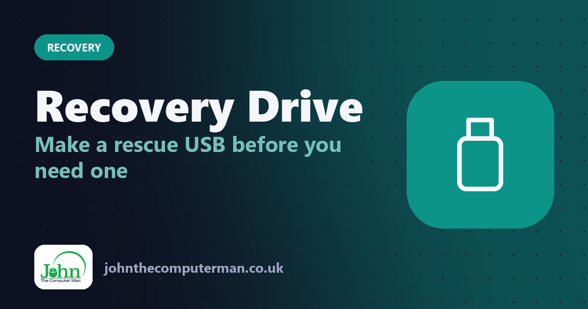 Recovery Drive: Make a rescue USB before you need one