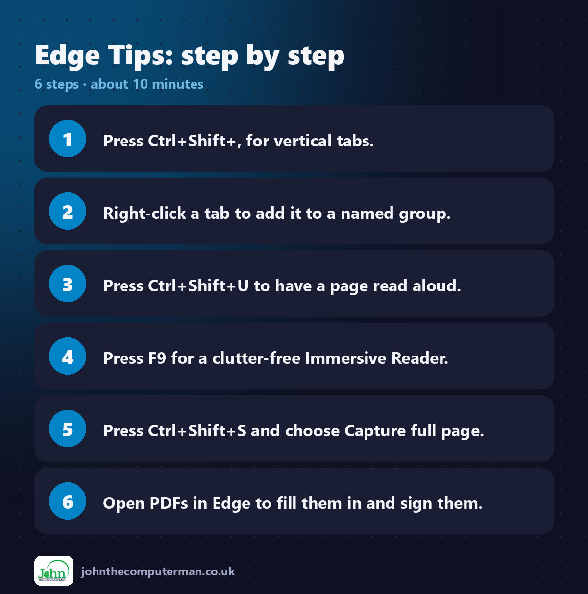 Edge Tips step by step: 6 steps