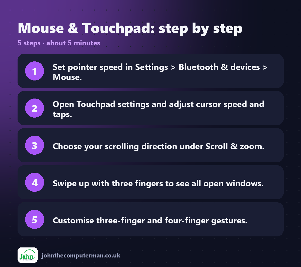 Mouse & Touchpad step by step: 5 steps