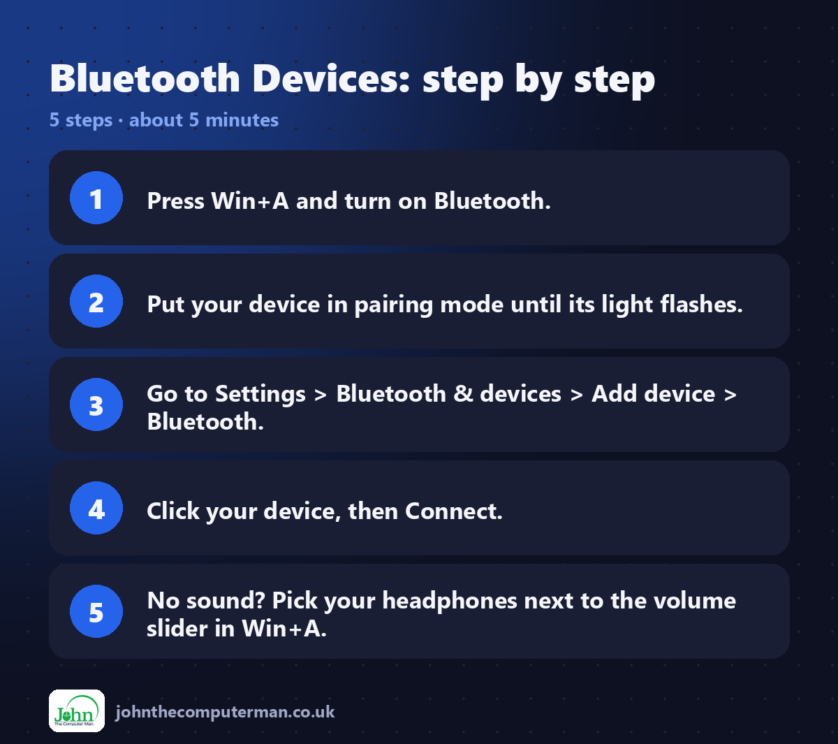 Bluetooth Devices step by step: 5 steps