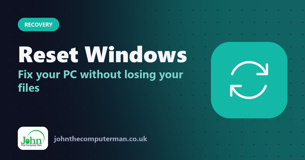 Reset Windows: Fix your PC without losing your files