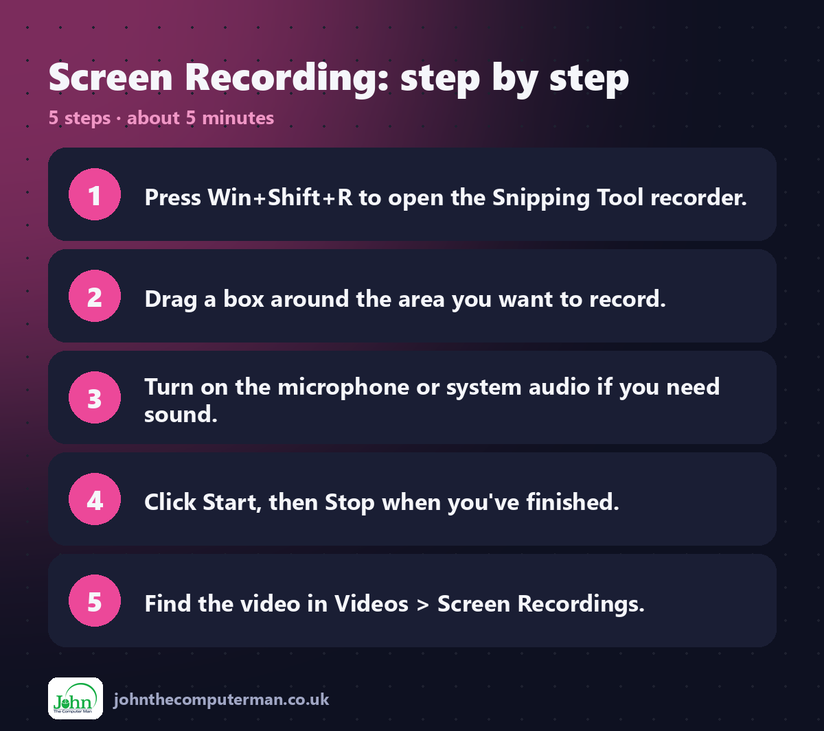 Screen Recording step by step: 5 steps