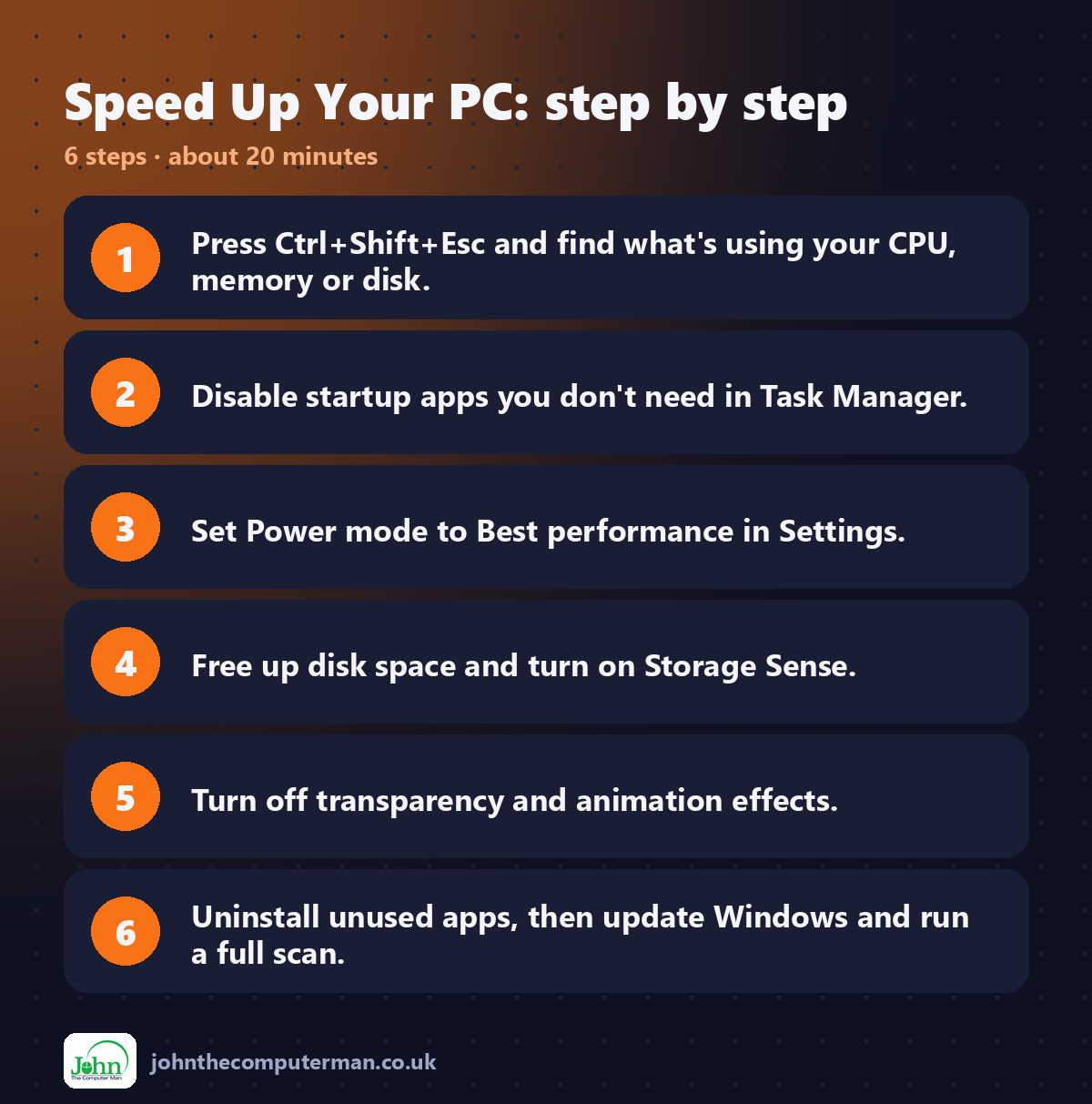 Speed Up Your PC step by step: 6 steps