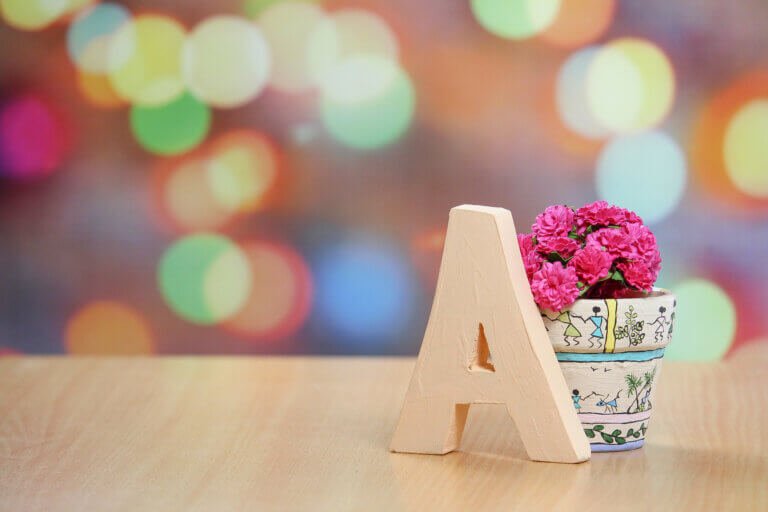 Beige a freestanding letter decor