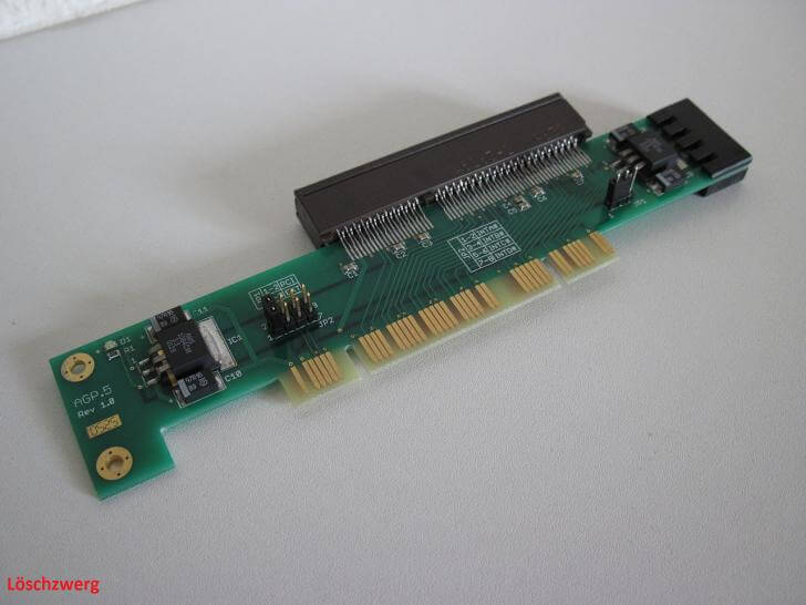 An Accelerated Graphics Port (AGP) adapter so that a PCI card could be inserted into an AGP slot