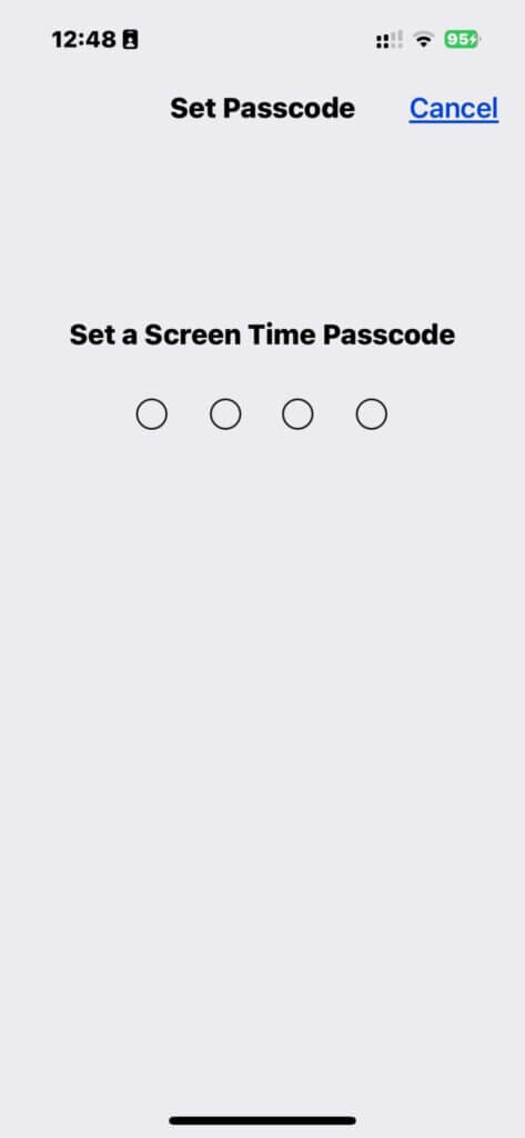 Lockdown Screen Time with a 4 digit PIN