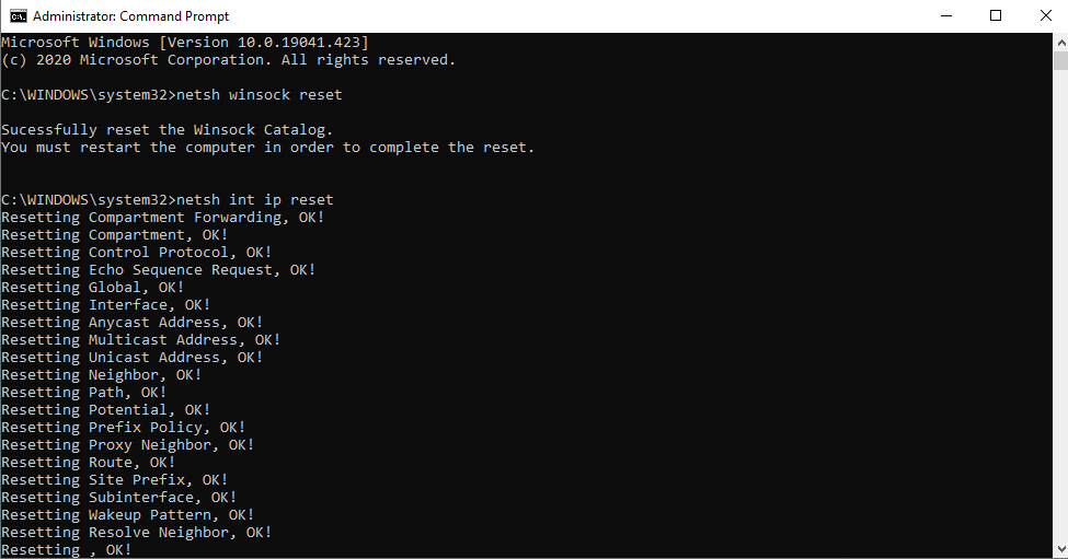 tcp/ip stack windows