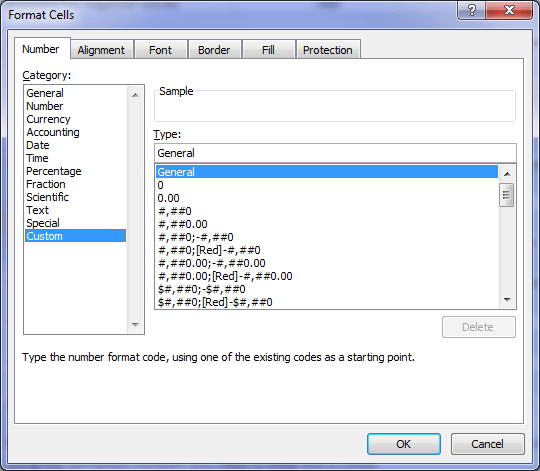 Useful Excel Formats