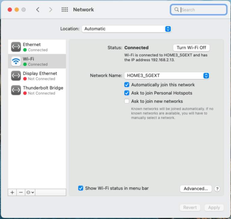 Mac Network Settings